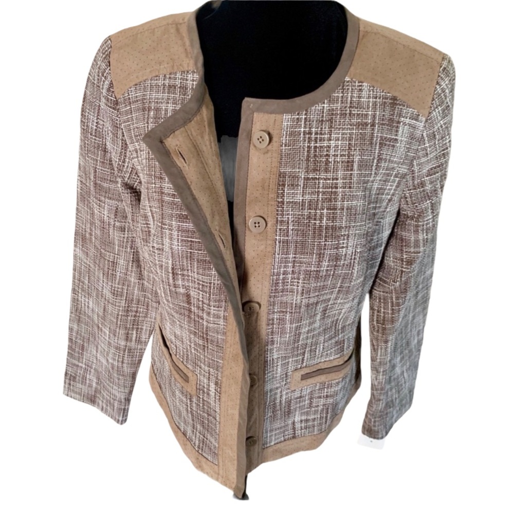 TWEED COLOR BLOCK JACKET